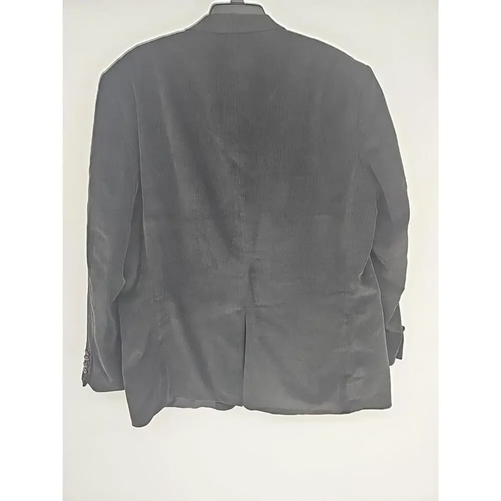Ralph Lauren‎ Mens Corduroy Blazer 44R Black 100% Cotton Brown Buttons